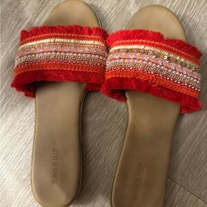 Colorful Embroidered Slide Sandals